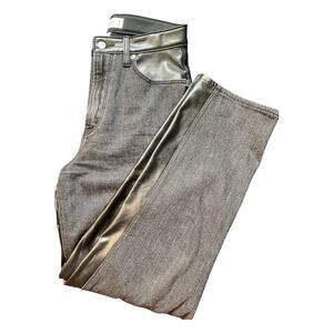 Abercrombie & Fitch Curve Love Ankle Straight Jeans - Leather Front Panel 29/8L